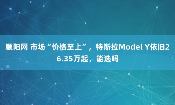 顺阳网 市场“价格至上”，特斯拉Model Y依旧26.35万起，能选吗
